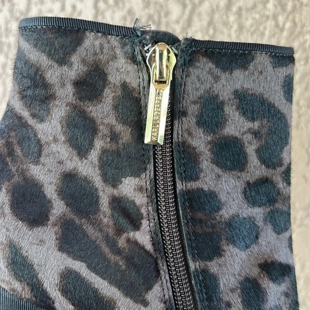 KARL LAGERFELD‎ Lainey Leopard Haircalf Heel Boots Womens 7.5